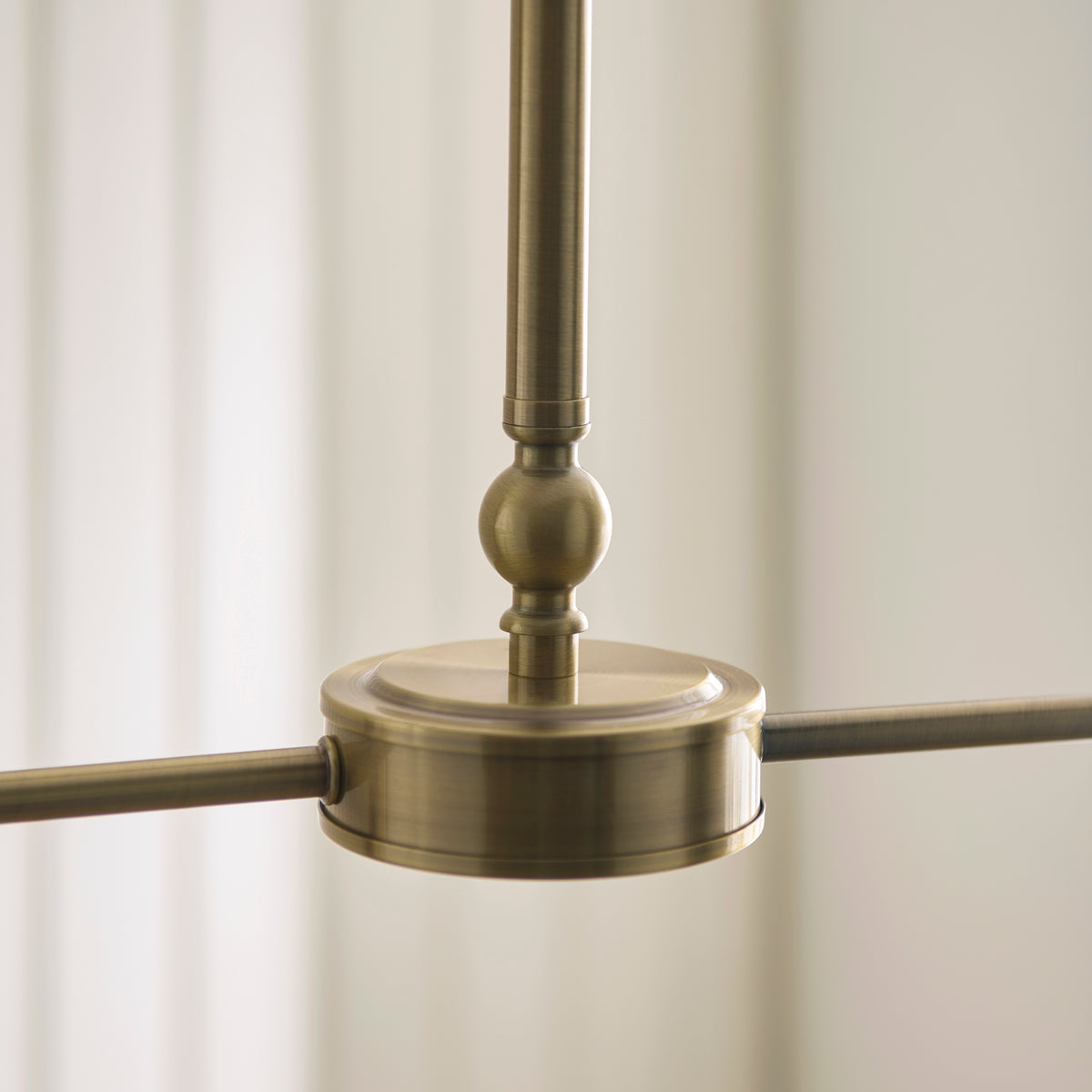 Jericho 2 Light Antique Brass & Natural Rattan Linear Pendant