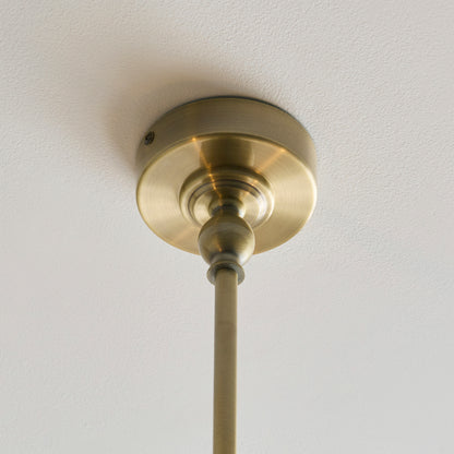 Jericho 2 Light Antique Brass & Natural Rattan Linear Pendant