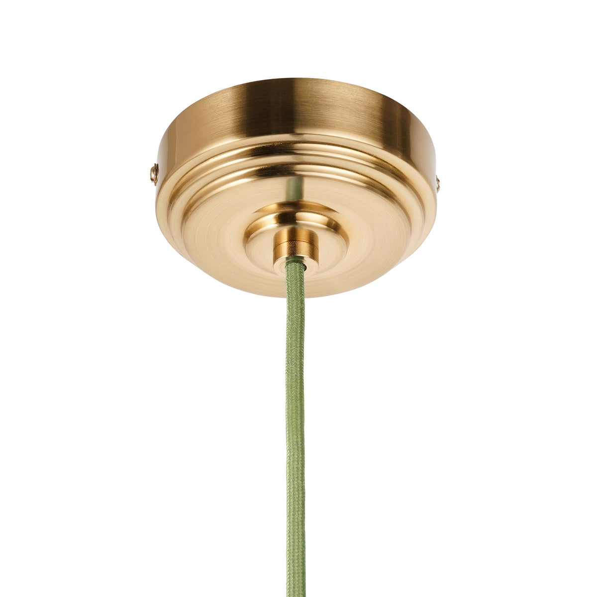 Eltham Aged Brass Pendant with Green Leaf Shade