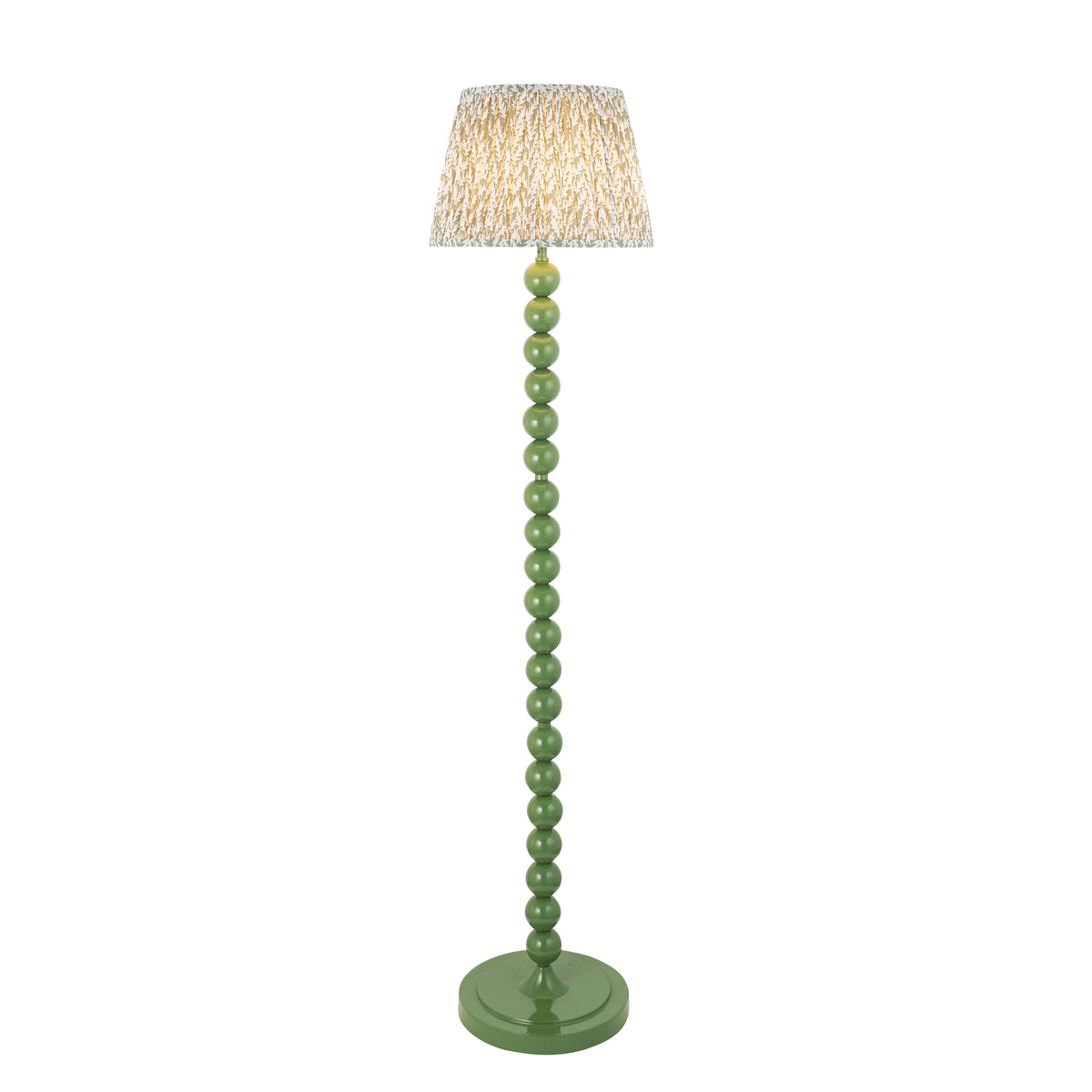 Higgledy Green Stacked Floor Lamp with Green Leaf Shade