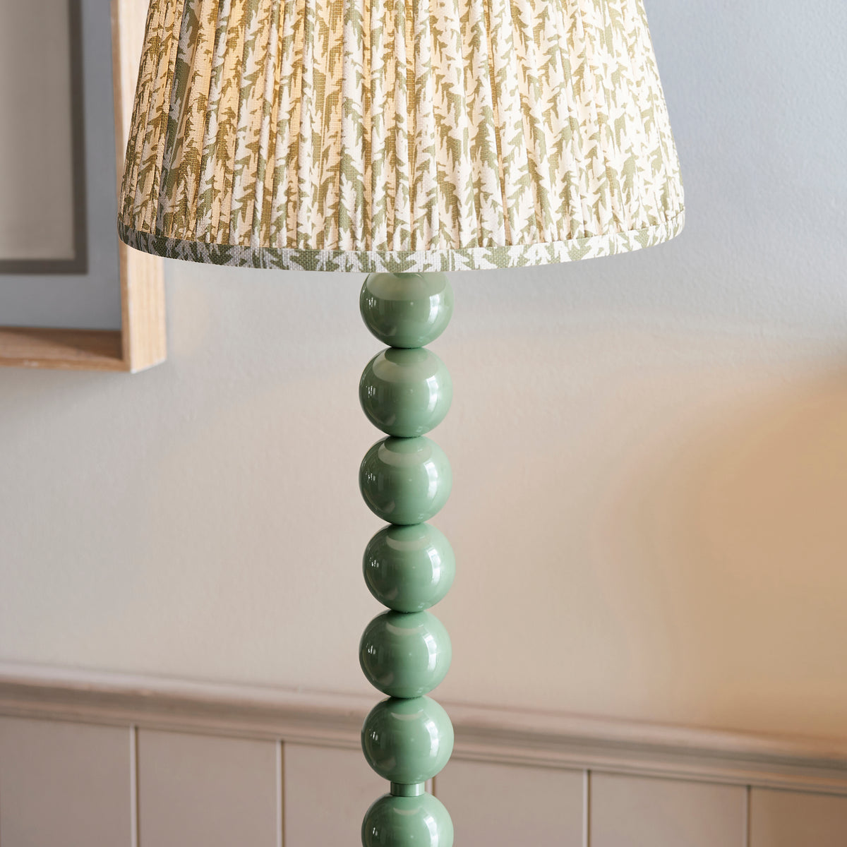 Higgledy Green Stacked Floor Lamp with Green Leaf Shade