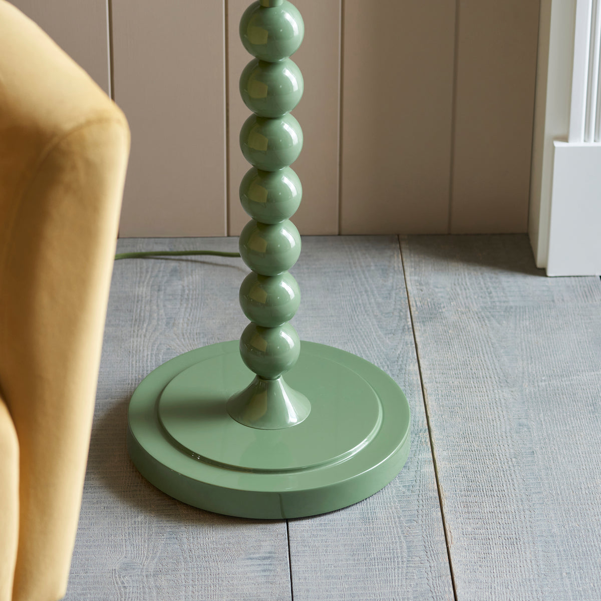 Higgledy Green Stacked Floor Lamp with Green Leaf Shade