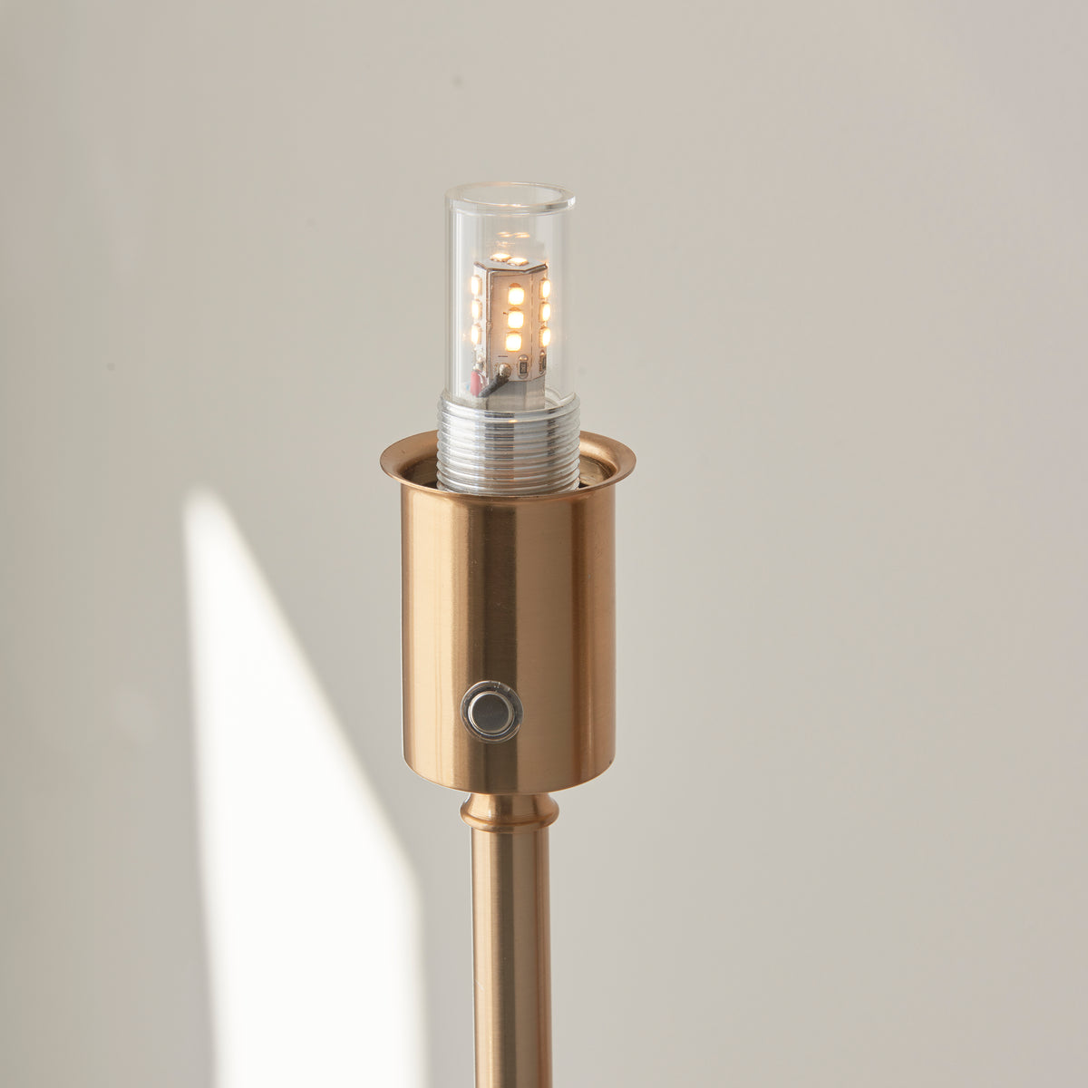 Burley Aged Brass Rechargeable Floor Lamp with Green Leaf Shade