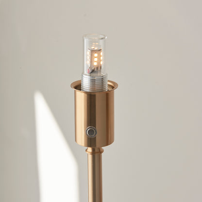 Burley Aged Brass Rechargeable Floor Lamp with Green Leaf Shade