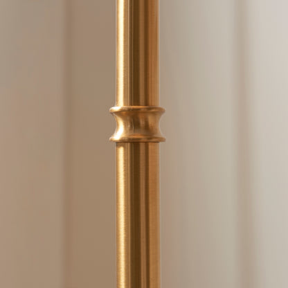 Burley Aged Brass Rechargeable Floor Lamp with Green Leaf Shade