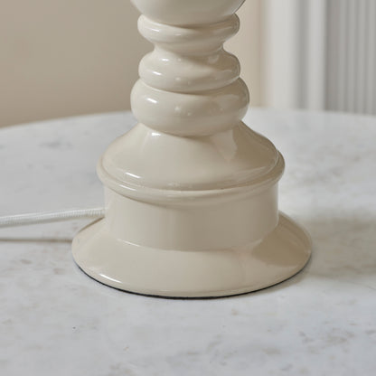 Myrtle Almond White Table Lamp with Green Leaf Shade