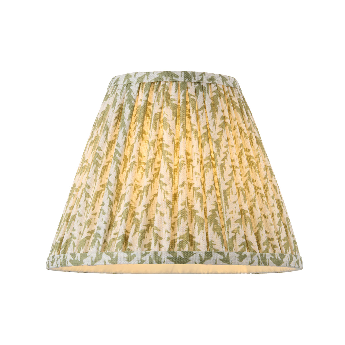 Myrtle Almond White Table Lamp with Green Leaf Shade