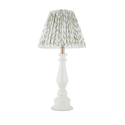 Myrtle Almond White Table Lamp with Green Leaf Shade