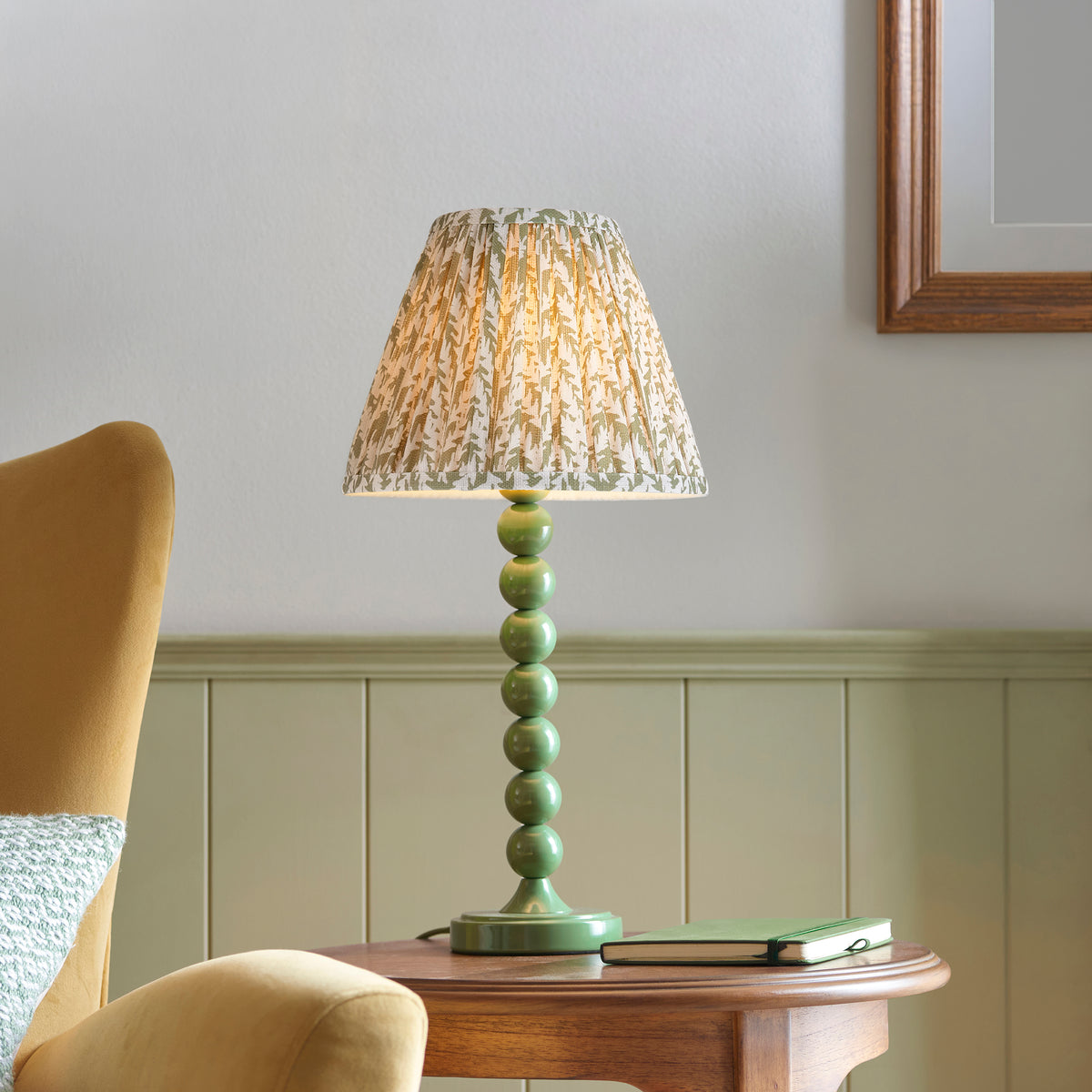 Higgledy Green Stacked Table Lamp with Green Leaf Shade