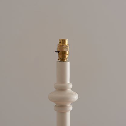 Carnaby Almond White Spindle Floor Lamp with Green Leaf Shade