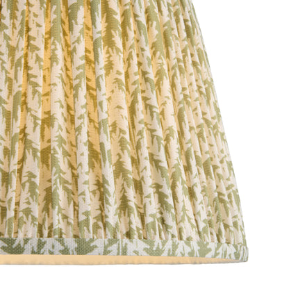Carnaby Almond White Spindle Floor Lamp with Green Leaf Shade
