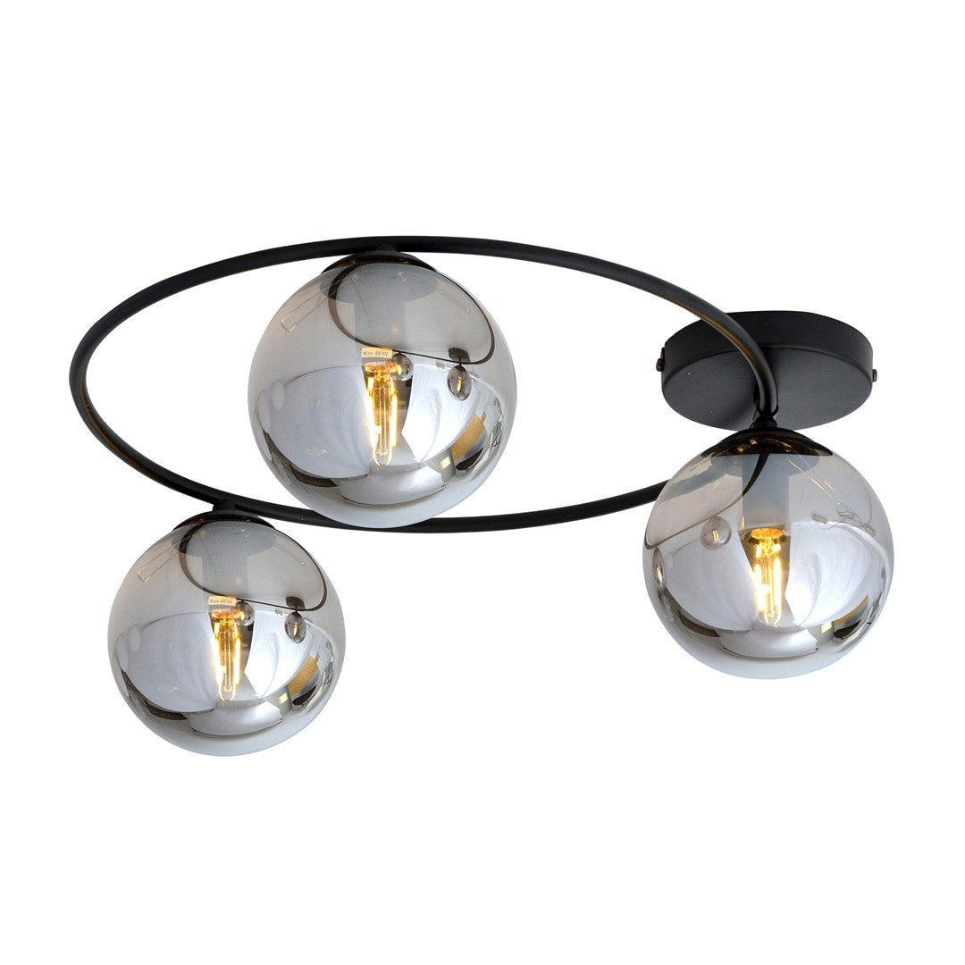 Sopra 3 Light Semi Flush Black & Graphite