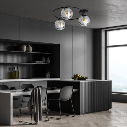 Sopra 3 Light Semi Flush Black & Graphite