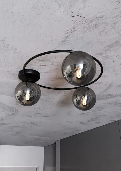 Sopra 3 Light Semi Flush Black & Graphite