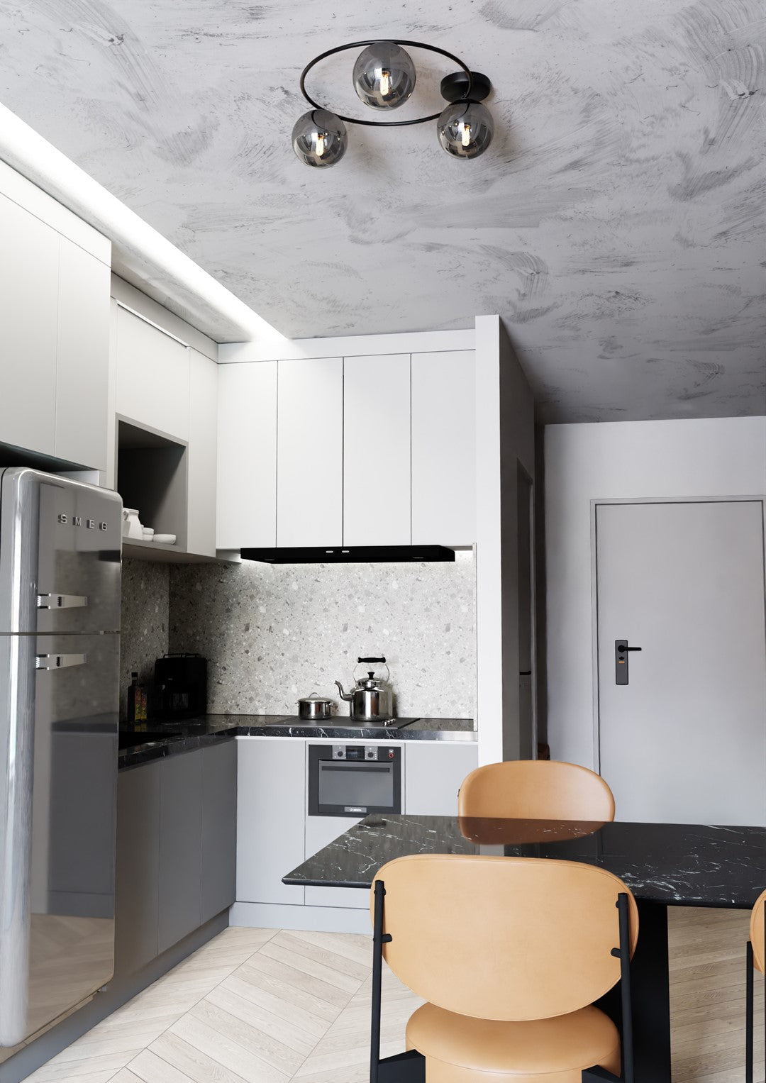 Sopra 3 Light Semi Flush Black & Graphite