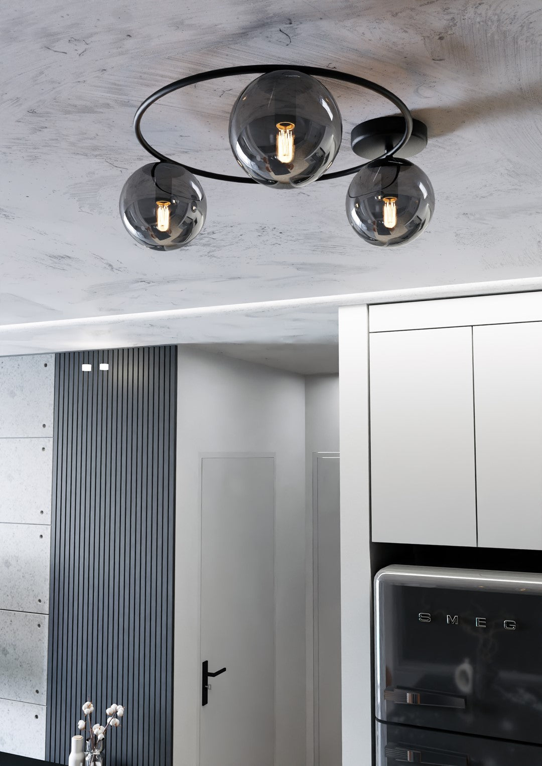 Sopra 3 Light Semi Flush Black & Graphite