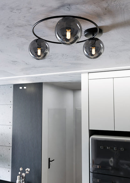 Sopra 3 Light Semi Flush Black & Graphite