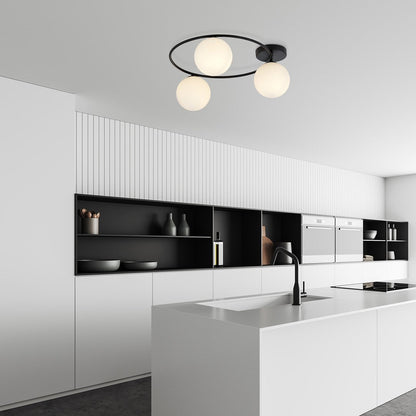 Sopra 3 Light Semi Flush Black & White