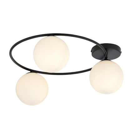 Sopra 3 Light Semi Flush Black & White