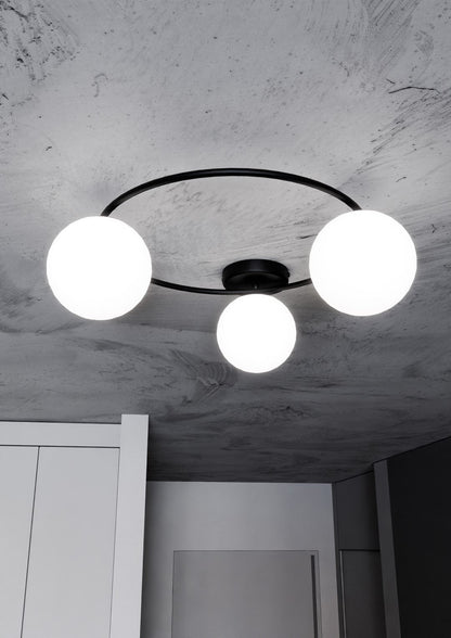 Sopra 3 Light Semi Flush Black & White