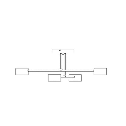 Halo 4 Light Semi Flush Black