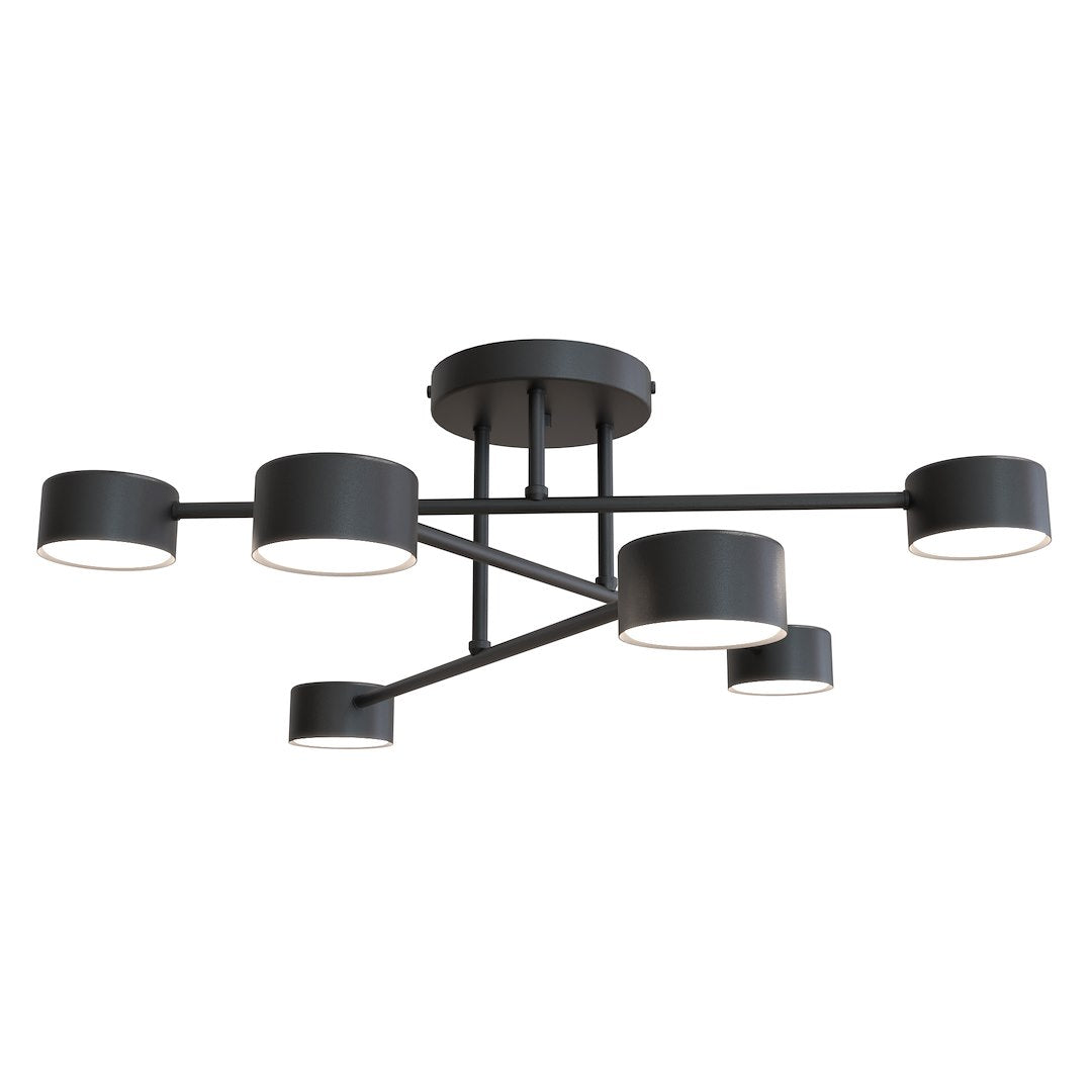 Halo 6 Light Semi Flush Black