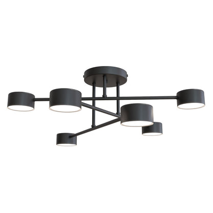 Halo 6 Light Semi Flush Black