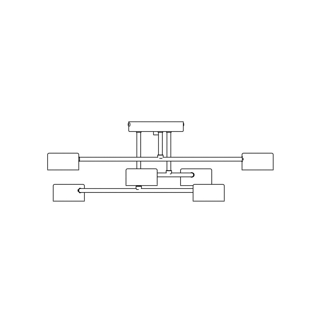 Halo 6 Light Semi Flush Black