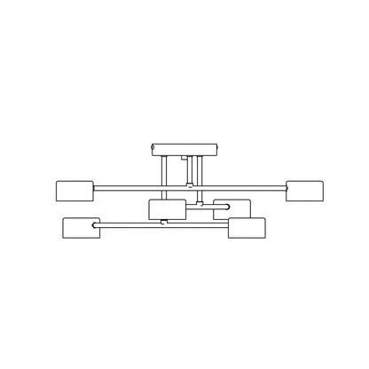 Halo 6 Light Semi Flush Black