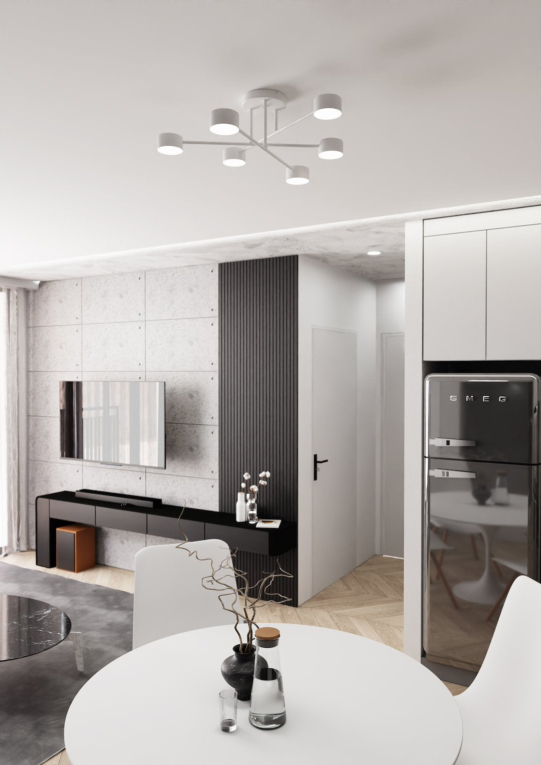 Halo 6 Light Semi Flush White