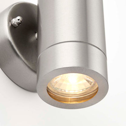 Palin Outdoor 2 Light Wall Light Brushed Steel