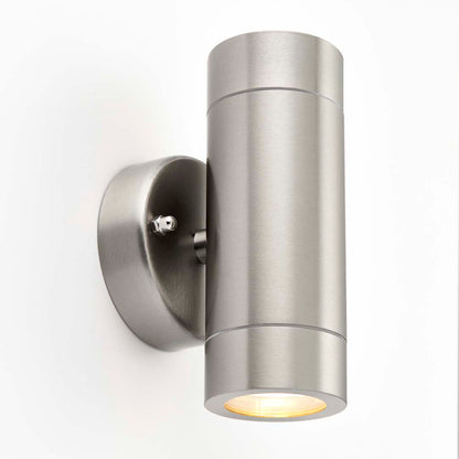 Palin Outdoor 2 Light Wall Light Brushed Steel