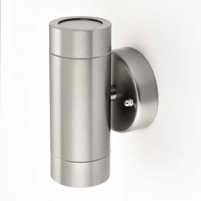 Palin Outdoor 2 Light Wall Light Brushed Steel