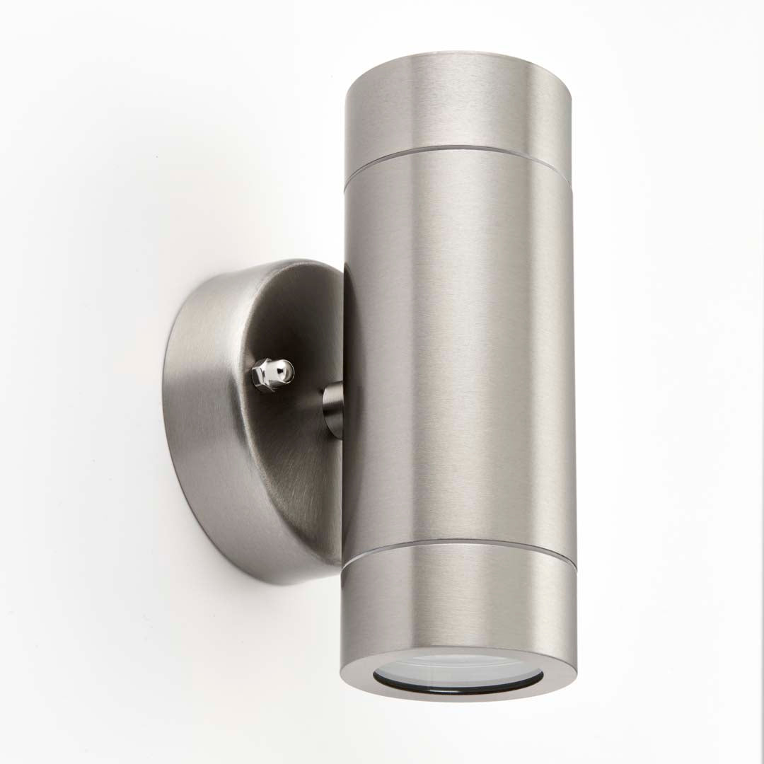 Palin Outdoor 2 Light Wall Light Brushed Steel
