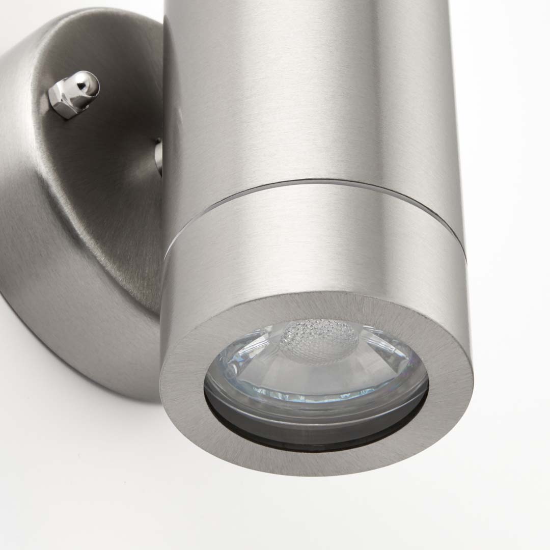 Palin Outdoor 2 Light Wall Light Brushed Steel