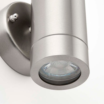 Palin Outdoor 2 Light Wall Light Brushed Steel