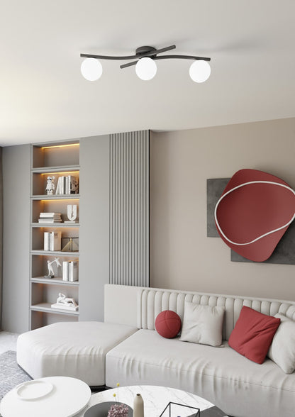 Opus 3 Light Semi Flush Black & White