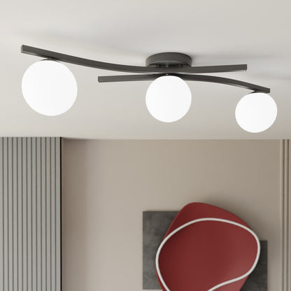 Opus 3 Light Semi Flush Black & White