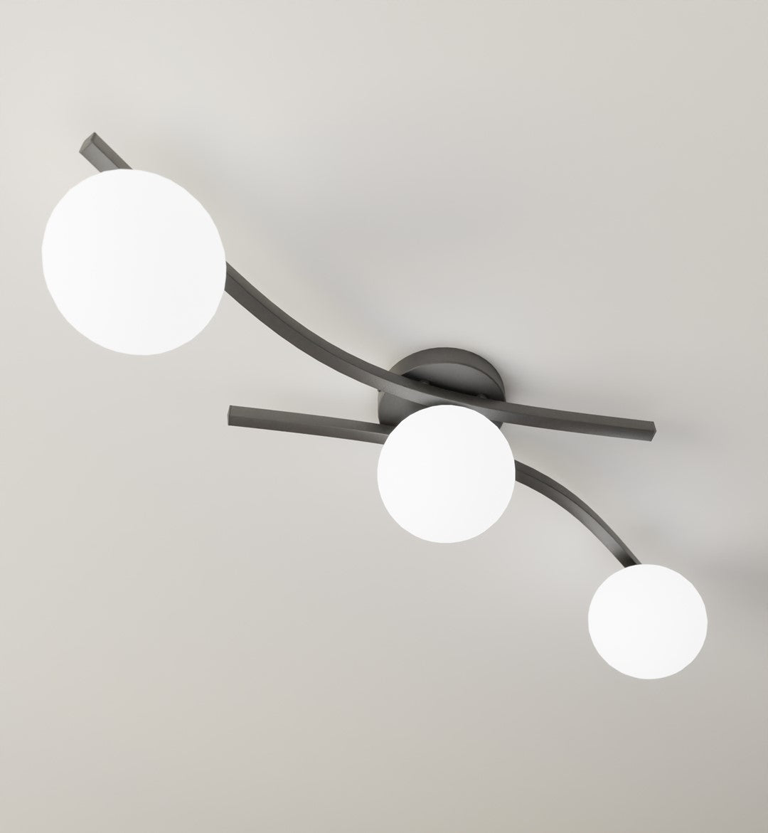 Opus 3 Light Semi Flush Black & White