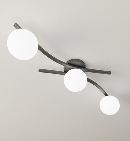 Opus 3 Light Semi Flush Black & White