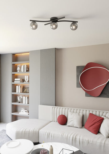 Opus 3 Light Semi Flush Black & Graphite