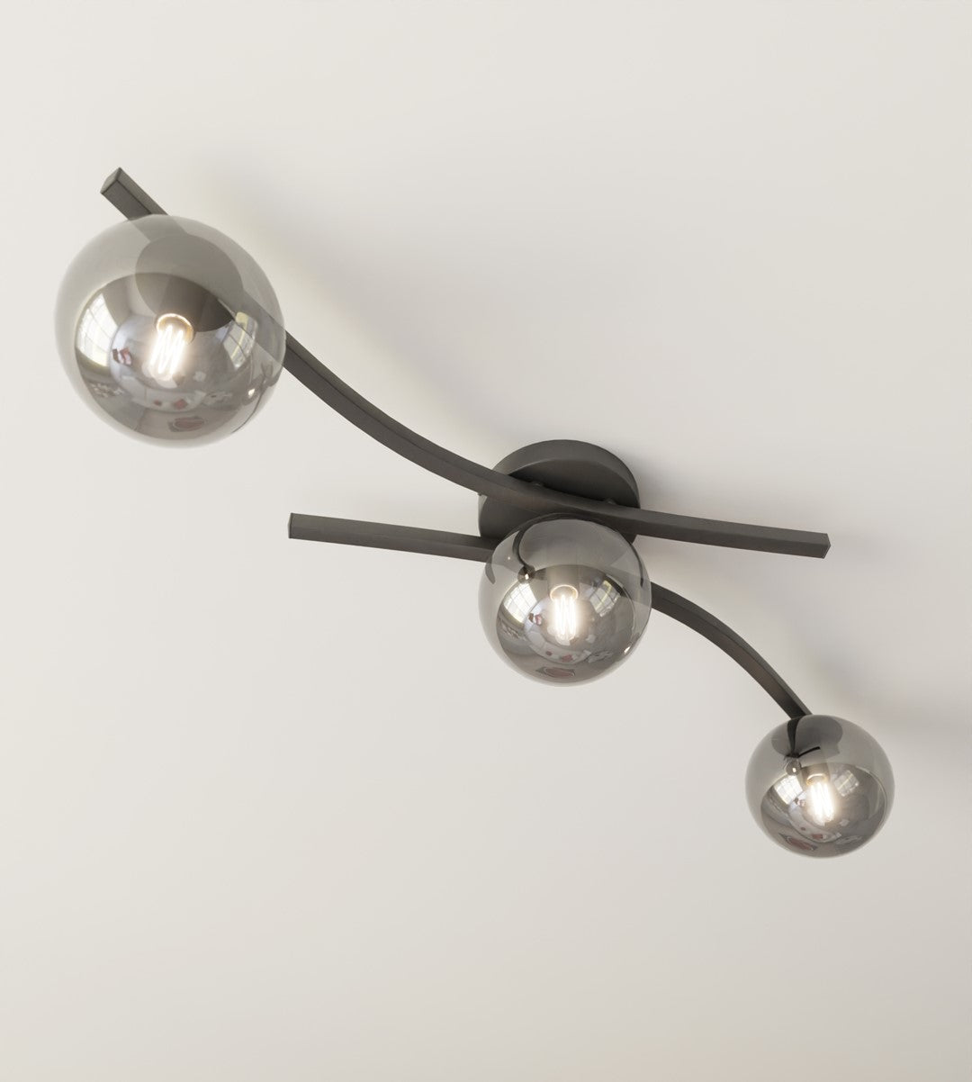 Opus 3 Light Semi Flush Black & Graphite