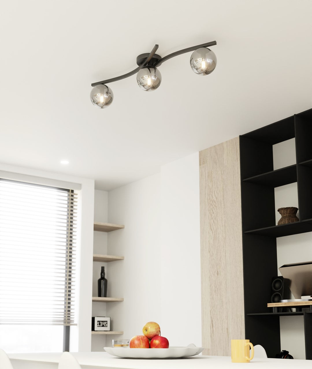 Opus 3 Light Semi Flush Black & Graphite