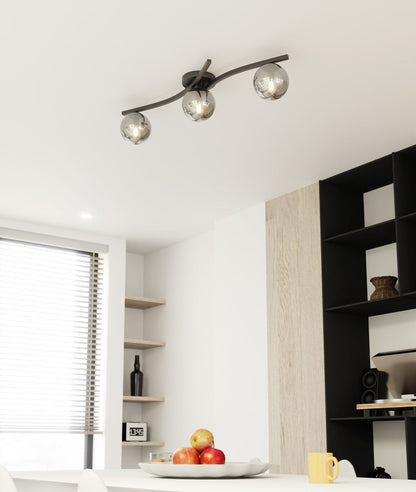 Opus 3 Light Semi Flush Black & Graphite