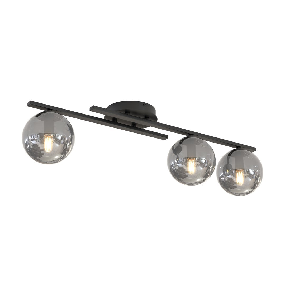 Kairo 3 Light Semi Flush Black & Graphite