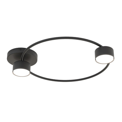 Lucio 2 Light Semi Flush Black