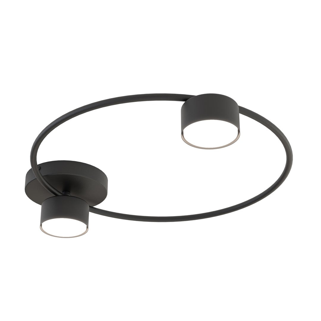 Lucio 2 Light Semi Flush Black