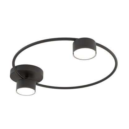 Lucio 2 Light Semi Flush Black