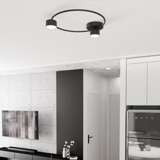 Lucio 2 Light Semi Flush Black