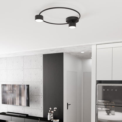 Lucio 2 Light Semi Flush Black